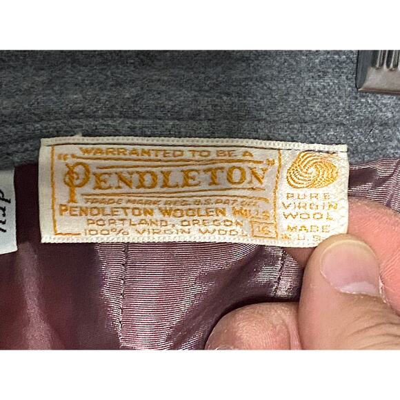 Vintage Pendleton Gray A Line Skirt Wool USA Pockets Womens 16 Waist 29 Inches - Picture 6 of 10